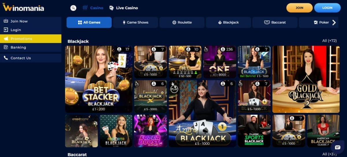 Winomania Casino — Slots, Jackpots & Live Tables image 3